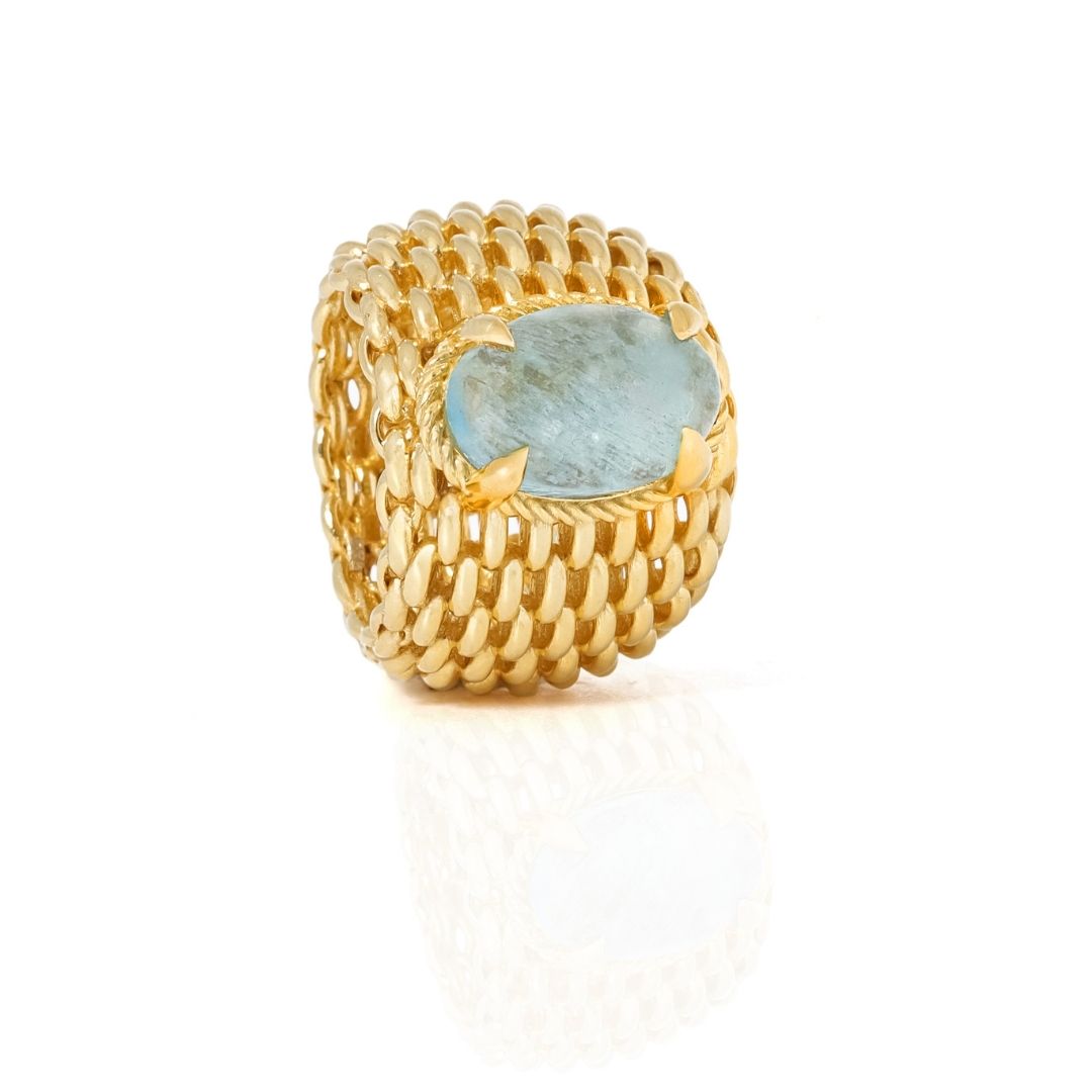 BONDED AQUAMARINE RING